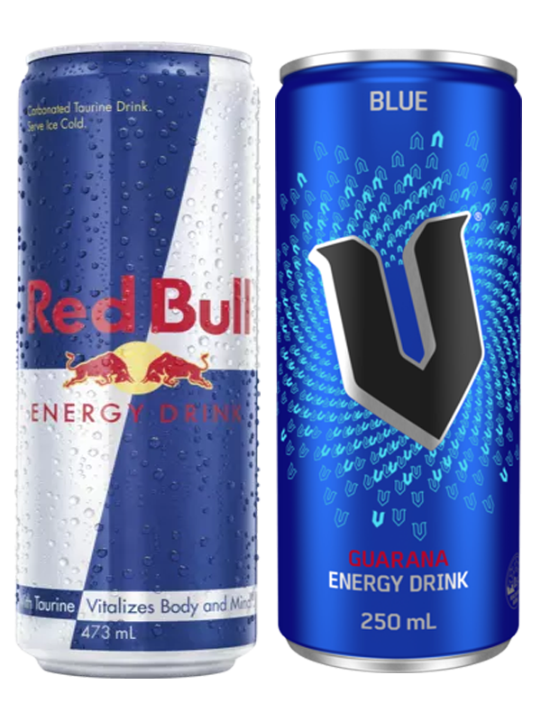 Redbull 473mm & V Blue 500ml